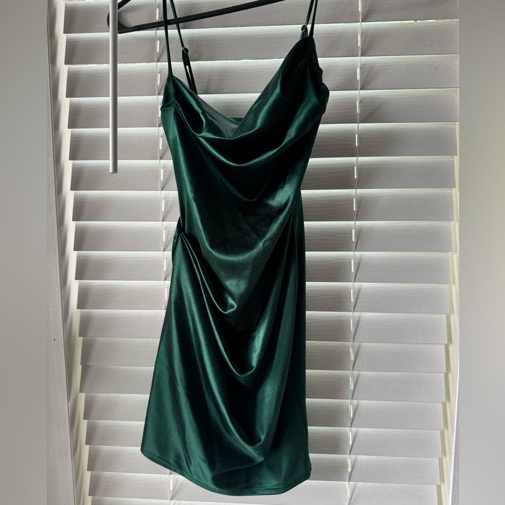 Lucy In the sky Satin Green Cocktail Dress